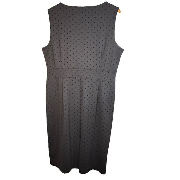 Lands End Dress Womens Size L Black Polka Dot  Round Neck Stretch Sheath - Picture 5 of 5